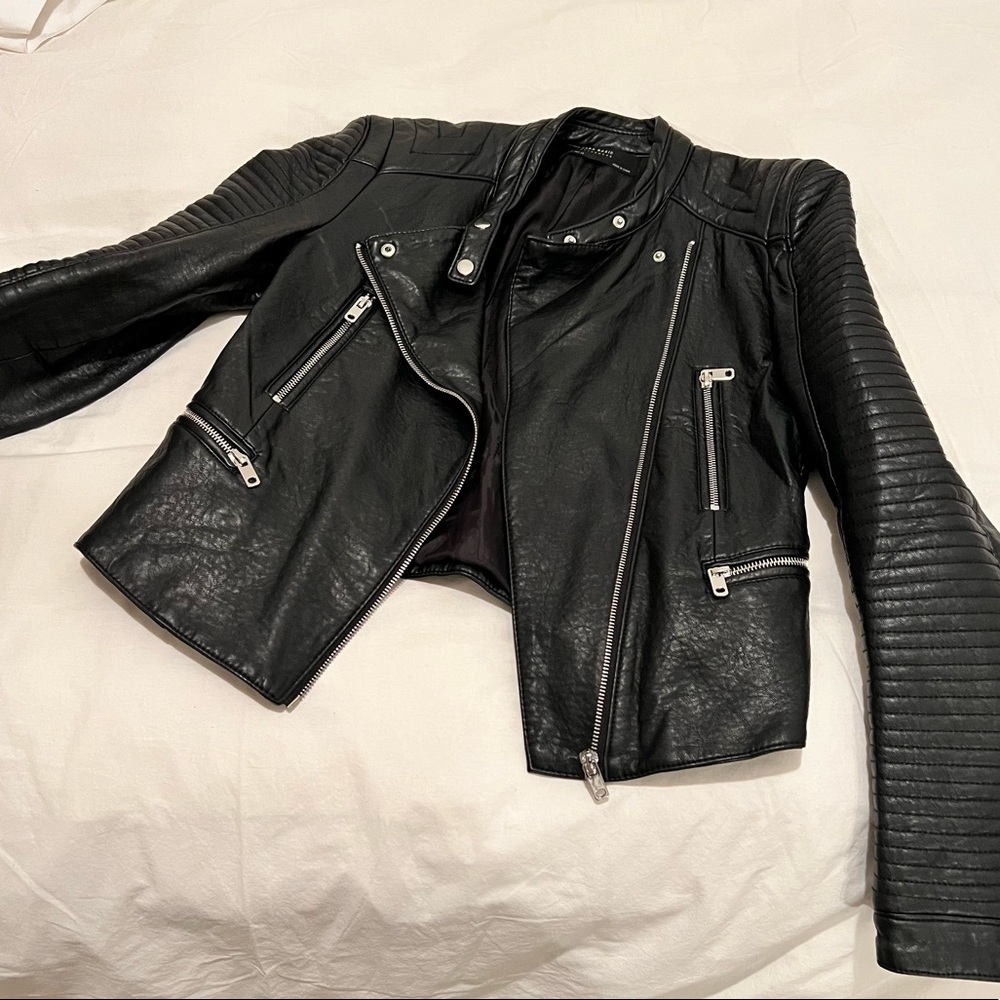 Black faux leather jacket